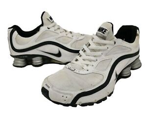 Nike Shox Turbo 9 Men Sz 11.5 BRS 1000 White Black Running Shoes Lace Up 366410
