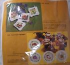 Vintage The Creative Circle Embroidery Kit #1902 - 4 Floral Sachets Eyelet Trim