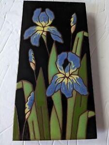 Vintage Besheer Art Tile Iris Flowers Hot Plate Trivet