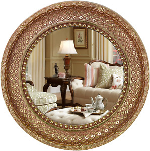 Gold round Mirror Small Decorative Mirror Antique Mirror 11.4 Inch