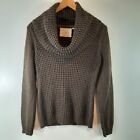 Angel of the North Sweater Womens Large Brown Cowl Neck Wool Textured Anthro