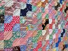 Vtg 30's 40's Bow Tie Quilt Hand stitched feedsack