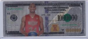 KOBE BRYANT $$ SILVER BILL BANK NOTE Los Angeles Lakers Basketball Card RARE!