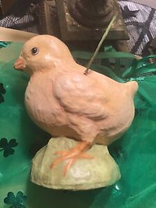 Vintage Retired BETHANY LOWE Easter Spring Papermache Chick CandyContainer/large