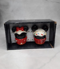 Disney Mickey And Minnie Cupcake Ceramic Salt And Pepper Shakers New