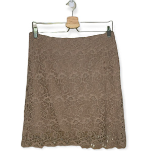 Willi Smith Skirt Womens Small Tan Lined Floral Lace Romantic Trendy Cottagecore