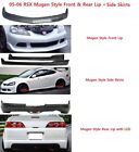 For 05-06 RSX Mugen Style Front + Rear Bumper Lip + LED Brake Light + Side Skirt (For: Acura RSX)