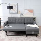 Modern Sectional Sofa Bed Modular Couch with Storage Chaise Lounge Cup Holders