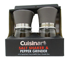 Cuisinart Salt Shaker And Pepper Grinder Set Gray & Glass large holds 6oz each