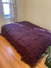 anthropologie rosette quilt bedding comforter purple queen size