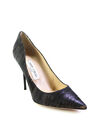 Jimmy Choo Womens Glittery Brown/Black Leather High Heels Pumps Shoes Size 8