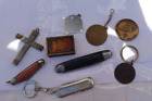 LOT Vintage Folding Pocket Knives Hammer Colonial Match Holder Coins Craftsman