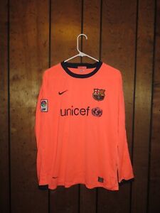 Authentic Original Nike 2009 2010 Barcelona Lionel Messi Away Jersey Long Sleeve