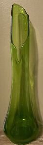 New ListingVintage MCM LE Smith 18” Tall Avocado Green Smoothie Swung Vase