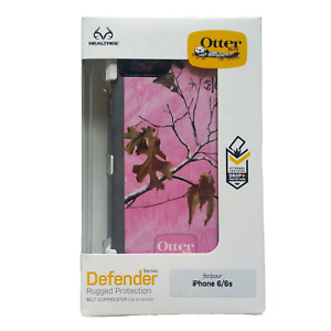 OtterBox Defender Case RealTree Pink Camo iPhone 6 6S w/ Clip Holster-New in Box