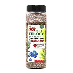 21 oz Badia TRILOGY Seeds/Flax/Chia/Hemp/Health/Fiber/Linaza/Plant based protein