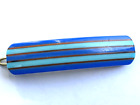 Hair Barrette Plastic VTG 80's Retro Baby Blue & Royal Stripes 2.25