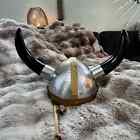 Medieval Metal Viking Helmet with Horns Armor $283 retail.