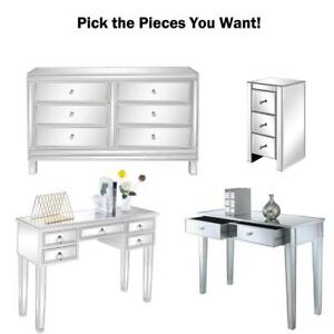 Mirrored Bedroom Furniture Sets Dresser Nightstand Chests Dressers Vanity Table