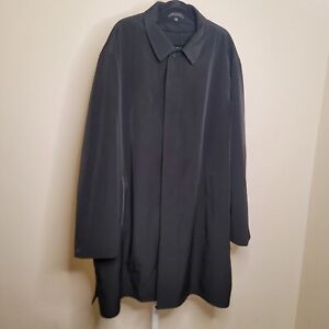 Calvin Klein Men's Black Trench Overcoat Zip Out Lining Size 52 Extra Long