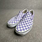 Vans Checkerboard Shoes Mens 10.5 Purple White Slip On Low Top Skate