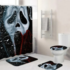 Halloween Gift Idea Scary Ghostface Bathroom Set 4PCS, Shower Curtain or Bathroo
