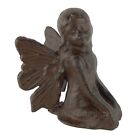 Sitting Fairy Figurine Angel Cherub Garden Statue Rustic Cast Iron Antique Style