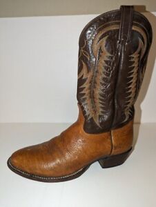 Tony Lama 6531 Brown Shrunken Shoulder Bullhide Leather Cowboy Boots Mens 13 D