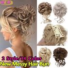 Natural Clip on in Messy Bun Hair Piece Extension Hair Claw Clip Wedding Updo US