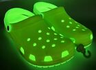 Crocs Classic Glow In The Dark Clog White Green Mens Size 10 Women’s 12 New