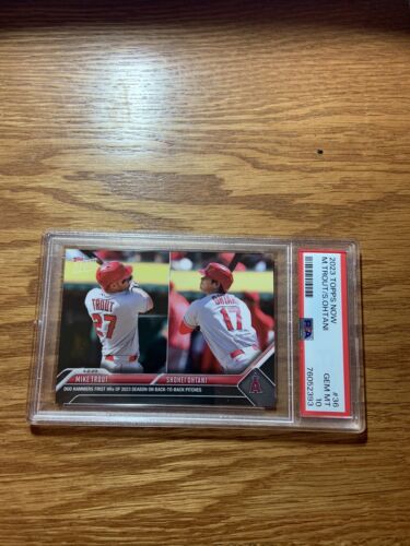 2023 TOPPS NOW #36/ MIKE TROUT-SHOHEI OHTANI-PSA 10 GEM MINT/BACK TO BACK HOMERS