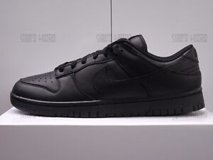 Nike Dunk Low Prm Leather Triple Black All Black  Classic All Sizes