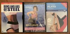 3 Workout DVD Lot: Buns And Abs Of Steel, Maximum Abs, Pilates