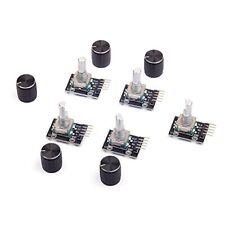 5Pcs KY-040 Rotary Encoder Module with 15×16.5 mm with Knob Cap for Arduino (...
