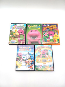 Barney The Purple Dinosaur DVD Movie Lot Of 5  Frosty Friends Adventure Bus