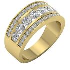 Anniversary Ring I1 G 2.10 Ct Natural Round Cut Diamond 14K Yellow Gold 9.90MM