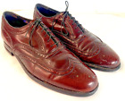 Vintage Mens The Florsheim Dress Shoe 9.5 D Wingtips Burgundy/Oxblood #607524