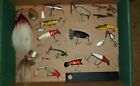 Box Lot of 15 Assorted Vintage Fishing Lures Some Hedon Many Unmarked