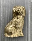 Brass 3” Dog Figurine Staffordshire Style King Charles Spaniel Small Vtg Decor