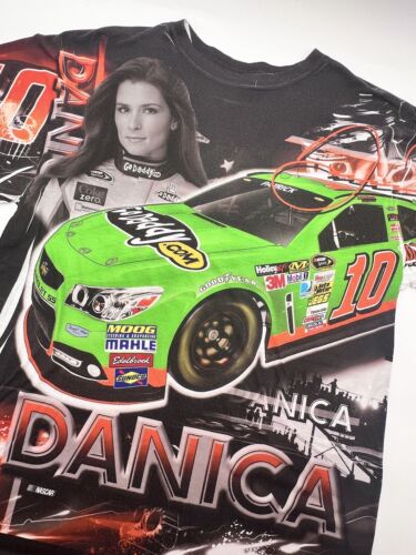 Danica Patrick Go Daddy Chase Authentic T Shirt Sz L Short Sleeve All Over Print