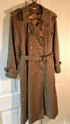 Evan-Picone Classic Trench Coat Tan Khaki Double Breasted Lined Vintage