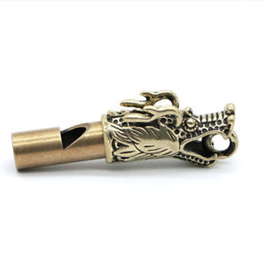 Brass Outdoor Survival Tools Whistle Pendant Keychain Charms Gifts Whistles~