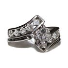Vintage Estate 1.00 Carat Princess Cut Diamonds Ring in 14k White Gold Size 4.25