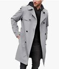 Vimyig Men's Trench Coat Slim fit Double Breasted Belted Windbreaker Jacket, XXL
