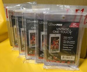 (5) Ultra PRO 35pt Vintage ONE TOUCH Magnetic UV Card Holder 2 5/8 x 3 3/4