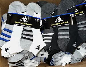 Adidas Men's Performance Low Cut Aeroready Cushioned Socks 6 Pair White, Black