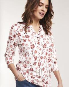 NEW Floral Print Sz XL 18 / 20 Casual Wear Soft Stretchy Henley Tee Shirt BLAIR