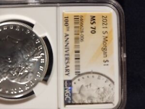 2021 S Morgan Silver Dollar NGC MS70 100th Anniversary
