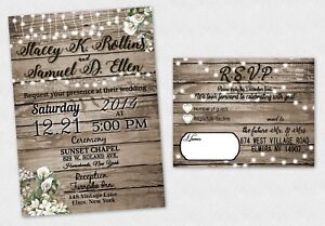 Wedding Invitations Bridal Shower Personalized Invite CUSTOM Cards Qty 50