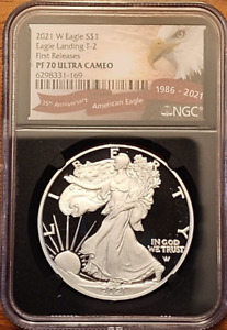 2021 W $1 Proof Silver Eagle Type 2 NGC PF70 Ultra Cameo First Releases